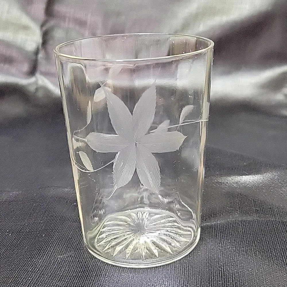 ‎MCM etched Fostoria crystal tumblers, bundle of 5.